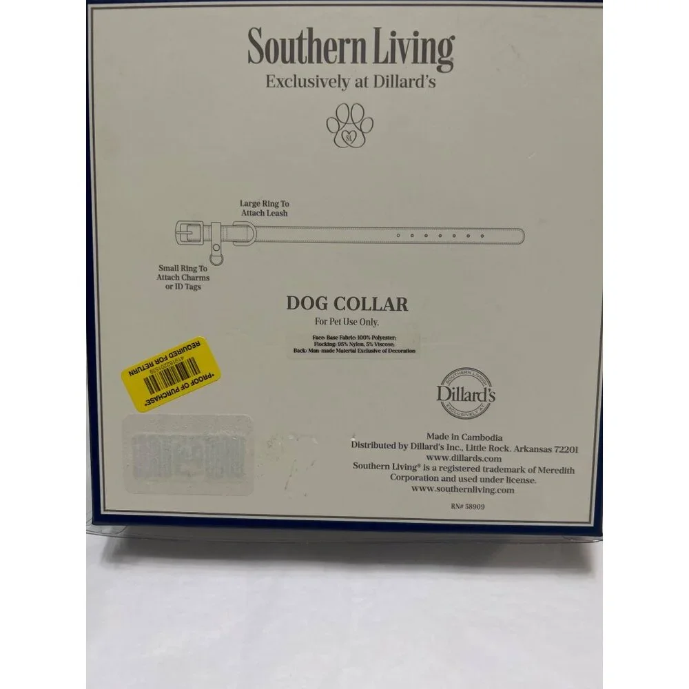 Southern Living XS/S Black Dog Collar Black 10-14 Inch